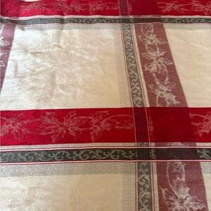 Festive Red and Cream Tablecloth
